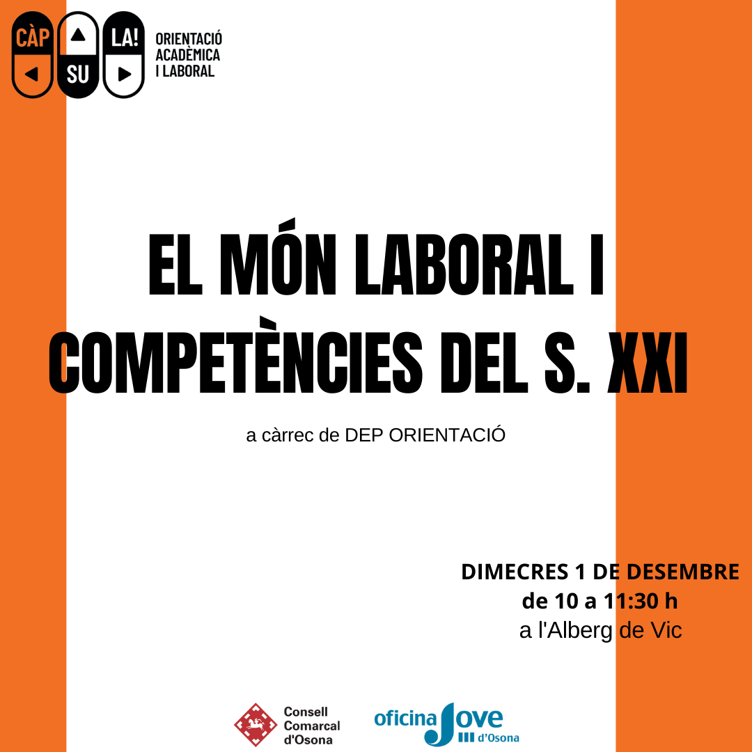 Formació: EL MÓN LABORAL I COMPETÈNCIES DEL S. XXI
